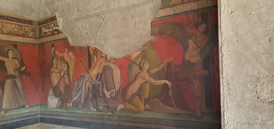 Pinturas da Vila dos Mistérios, Pompeia · pintura mural